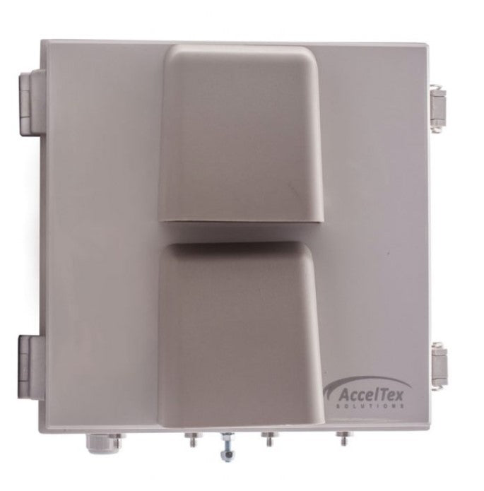 Acceltex Solutions ATS-12126-S-L-4S-CG-POE-HC | 12" x 12" x 6" Heated & Cooled PoE Enclosure for 4 Element RPSMA External Antenna