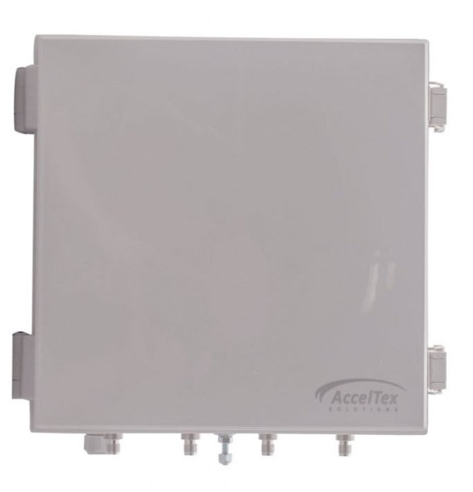 Acceltex Solutions ATS-12126-S-L-4T-CG-POE-H | 12" x 12" x 6" Heated & Cooled PoE Enclosure for 4 Element RPTNC External Antenna