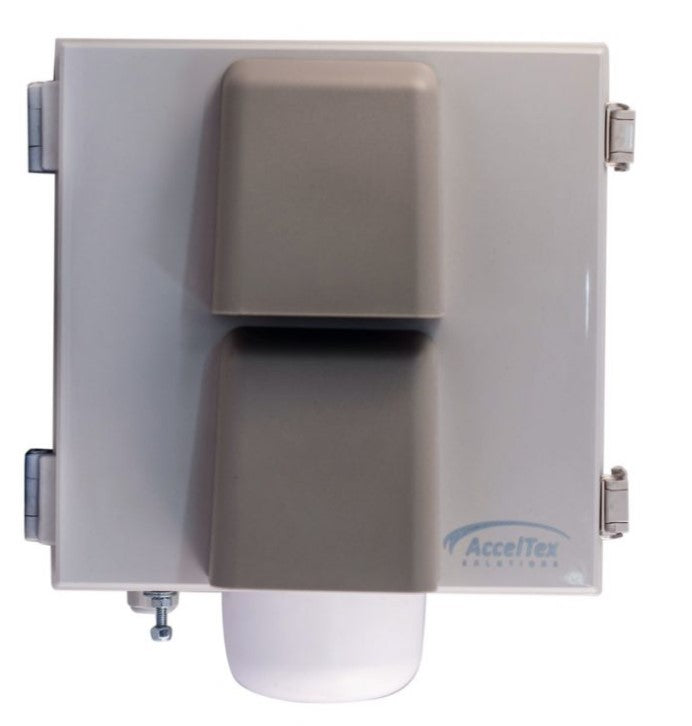 Acceltex Solutions ATS-12126-S-L-4T-CG-POE-HC-OO-46 | 12" x 12" x 6" Heated & Cooled PoE Enclosure with Integrated 4 Element RPTNC Omni