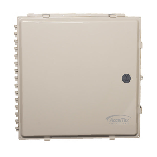Acceltex Solutions ATS-242410P-S-K-NC | 24 Inch x 24 Inch x 10 Inch Nonconfigured Polycarbonate Enclosure with Solid Door, Key Lock