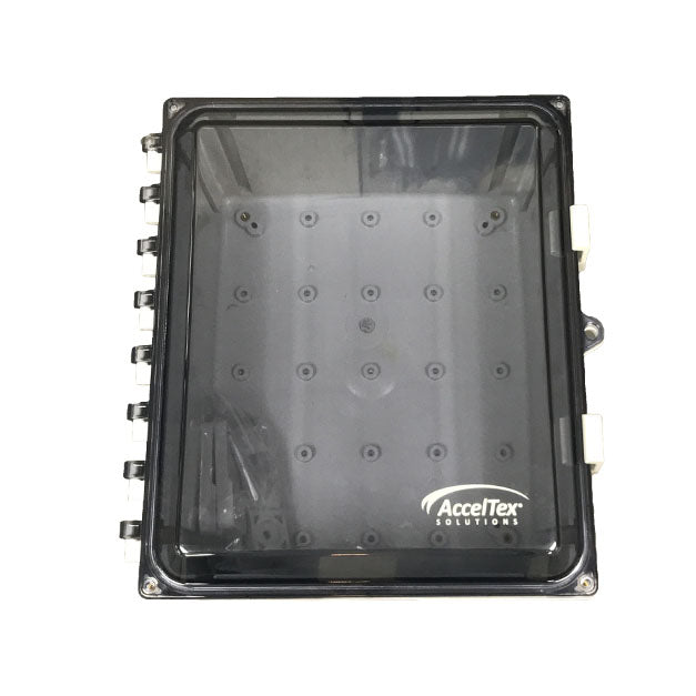 Acceltex Solutions ATS-664P-C-L-NC | 6 Inch x 6 Inch x 4 Inch Nonconfigured Polycarbonate Enclosure with Clear Door and Latch Lock