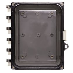Acceltex Solutions ATS-864P-C-L-NC | 8 Inch x 6 Inch x 4 Inch Nonconfigured Polycarbonate Enclosure with Clear Door and Latch Lock