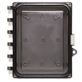 Acceltex Solutions ATS-864P-C-L-NC | 8 Inch x 6 Inch x 4 Inch Nonconfigured Polycarbonate Enclosure with Clear Door and Latch Lock
