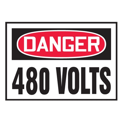 Accuform Signs LELC164VSP | Warning Labels Danger 480 Volts, 5/Pkg
