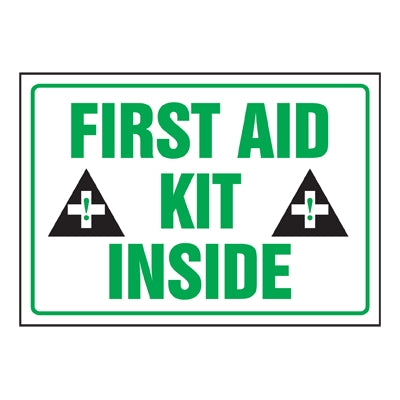 Accuform Signs LFSD509VSP | Warning Labels First Aid Kit Inside, 5/Pkg