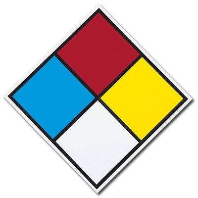 Accuform Signs MBLEV10 | NFPA Placard NFPA Diamond, Red Blue Yellow& White, Adhesive Vinyl, 10"H X 10"W