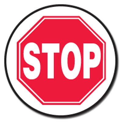 Accuform Signs MFS2217 | Slip-Gard Floor Signs Admittance and Exit, Stop, Red & White, 17" Diameter