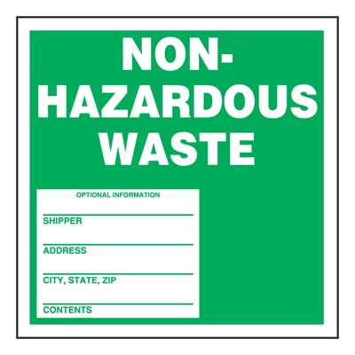 Accuform Signs MHZW11EVC | Hazardous Waste Labels Non-Hazardous Waste, Adhesive Vinyl, 100/Pkg
