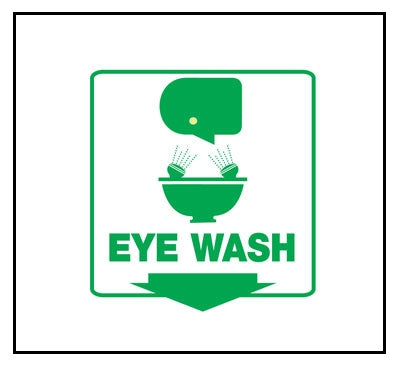 Accuform Signs PSP601 | Projection Signs V-Projection, 3D, Eye Wash with Arrow, Plastic, 6"H X 5"W