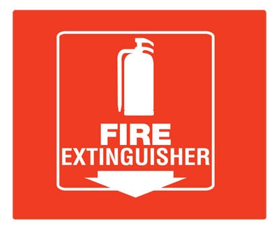 Accuform Signs PSP618 | Projection Signs V-Projection, 3D, Fire Extinguisher with Arrow, Plastic, 6"H X 5"W