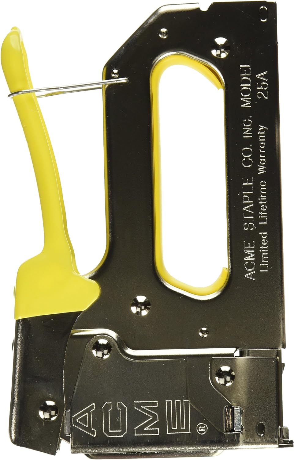 Acme Staple 654025B | 25A Staple Gun With Bottom-Load Magazine Crown, 1/4" , Black