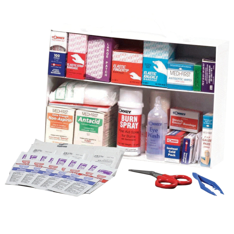 Acme United Corporation 90612 | First Aid Only Industrial Medicine Cabinet, Two Shelf, Ingredients Only