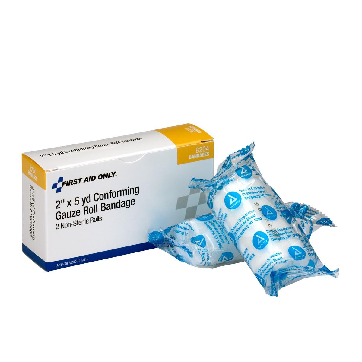 Acme United Corporation B204 | Refill, Unitized First Aid, Bandage, Conforming Gauze Roll, Cotton/Polymer, White