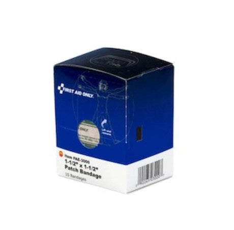 Acme United Corporation FAE-3000 | SmartCompliance First Aid Kit Refill, Plastic Patch Bandages, 1-1/2" X 1-1/2", 10/Pkg