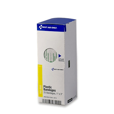Acme United Corporation FAE-3002 | SmartCompliance First Aid Kit Refill, Plastic Bandages, 1" X 3", 25/Pkg