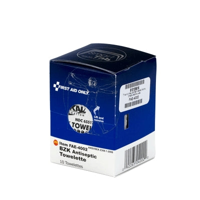Acme United Corporation FAE-4002 | SmartCompliance First Aid Kit Refill, BZK Antiseptic Wipes, 10/Pkg