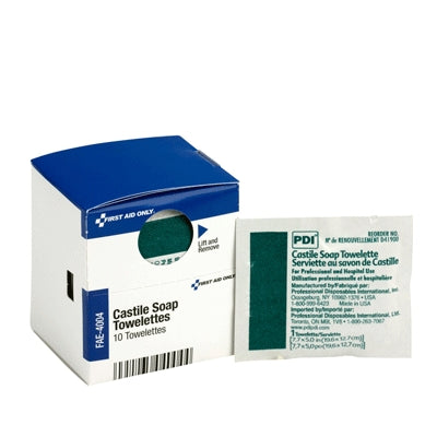 Acme United Corporation FAE-4004 | SmartCompliance First Aid Kit Refill, Castile Soap Towelettes, 10/Pkg