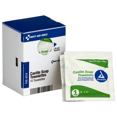 Acme United Corporation FAE-4014 | SmartCompliance First Aid Kit Refill, Castile Soap Wipes, 10/Box