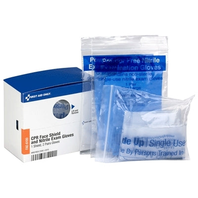 Acme United Corporation FAE-6100 | SmartCompliance First Aid Kit Refill, CPR Shield with 2 Pairs of Nitrile Gloves