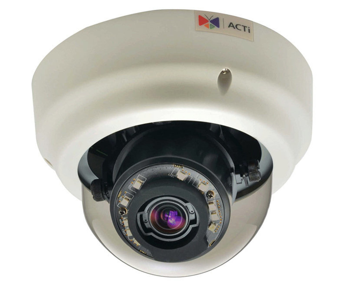 ACTi B67 | 3 Megapixel Indoor Dome Camera with Day/Night, Adaptive IR, Superior WDR, 3x Zoom Lens