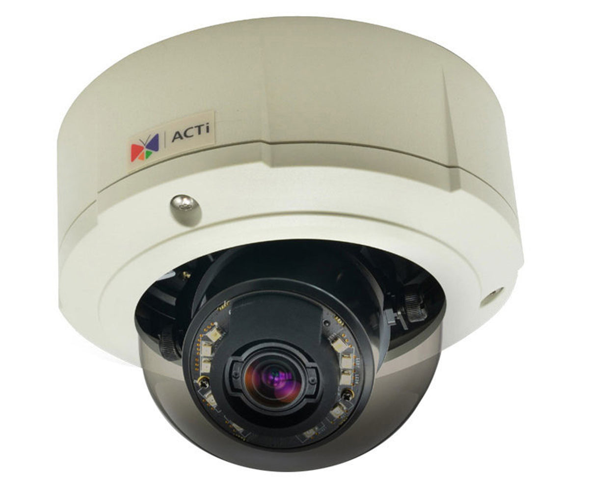 ACTi B85 | 2 Megapixel Outdoor Dome Camera with Day/Night, Adaptive IR, Basic WDR, SLLS, 3x Zoom Lens