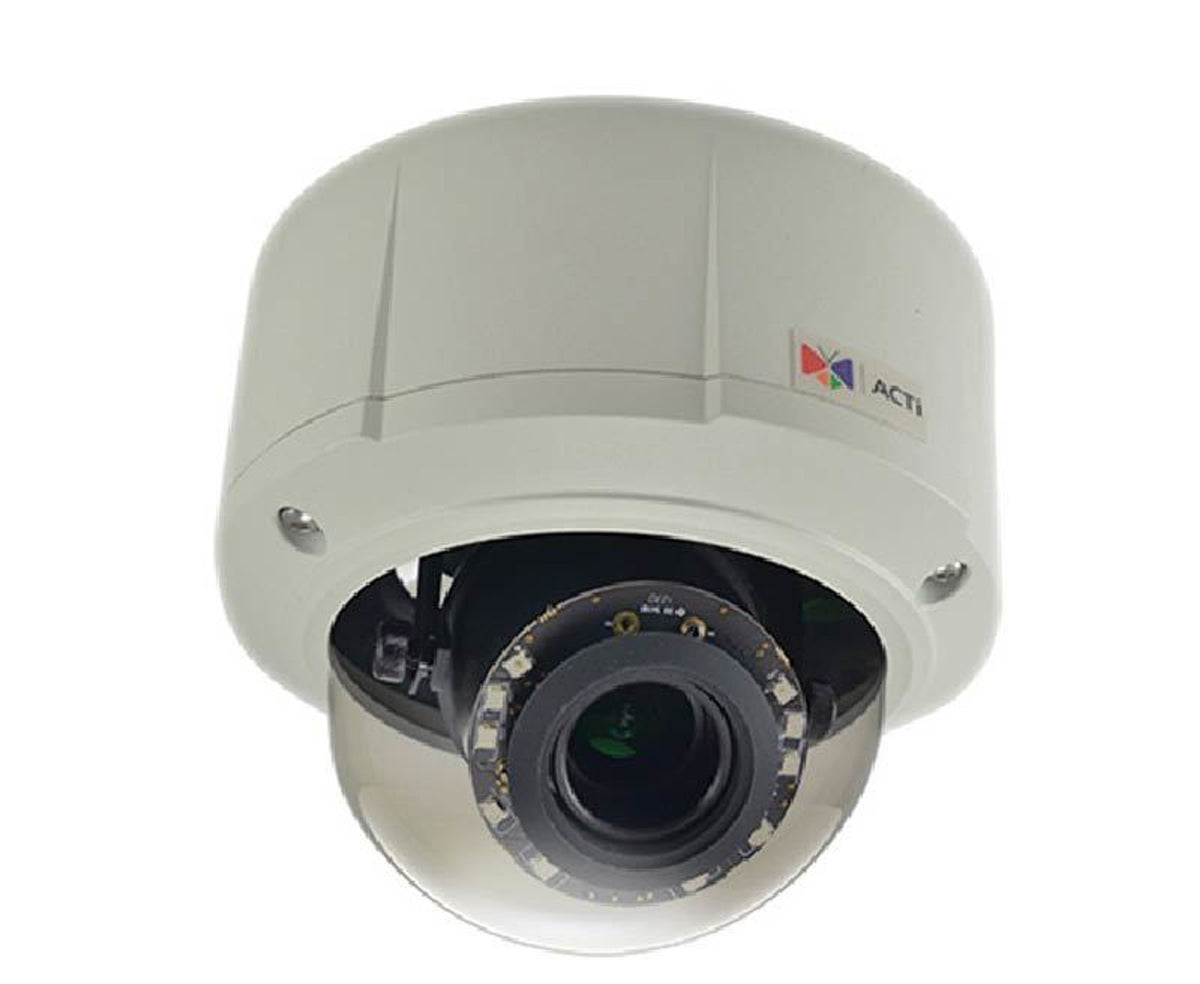 ACTi E815 | 5 Megapixel Outdoor Dome Camera with Day/Night, Adaptive IR, Basic WDR, 4.3x Zoom Lens