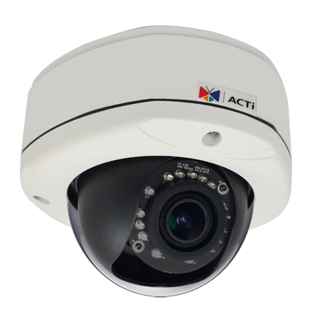 ACTi E88 | 1.3 Megapixel Outdoor Dome Camera with Day/Night, Adaptive IR, Basic WDR, SLLS, 2.8-12mm Lens