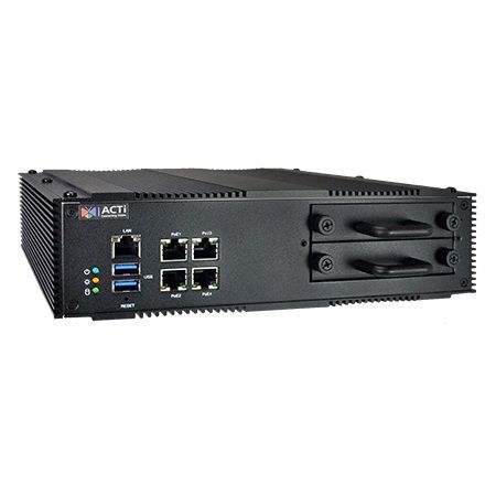 ACTi MNR-110P | 4-Channel Transportation Standalone NVR with 4-port PoE Connectors
