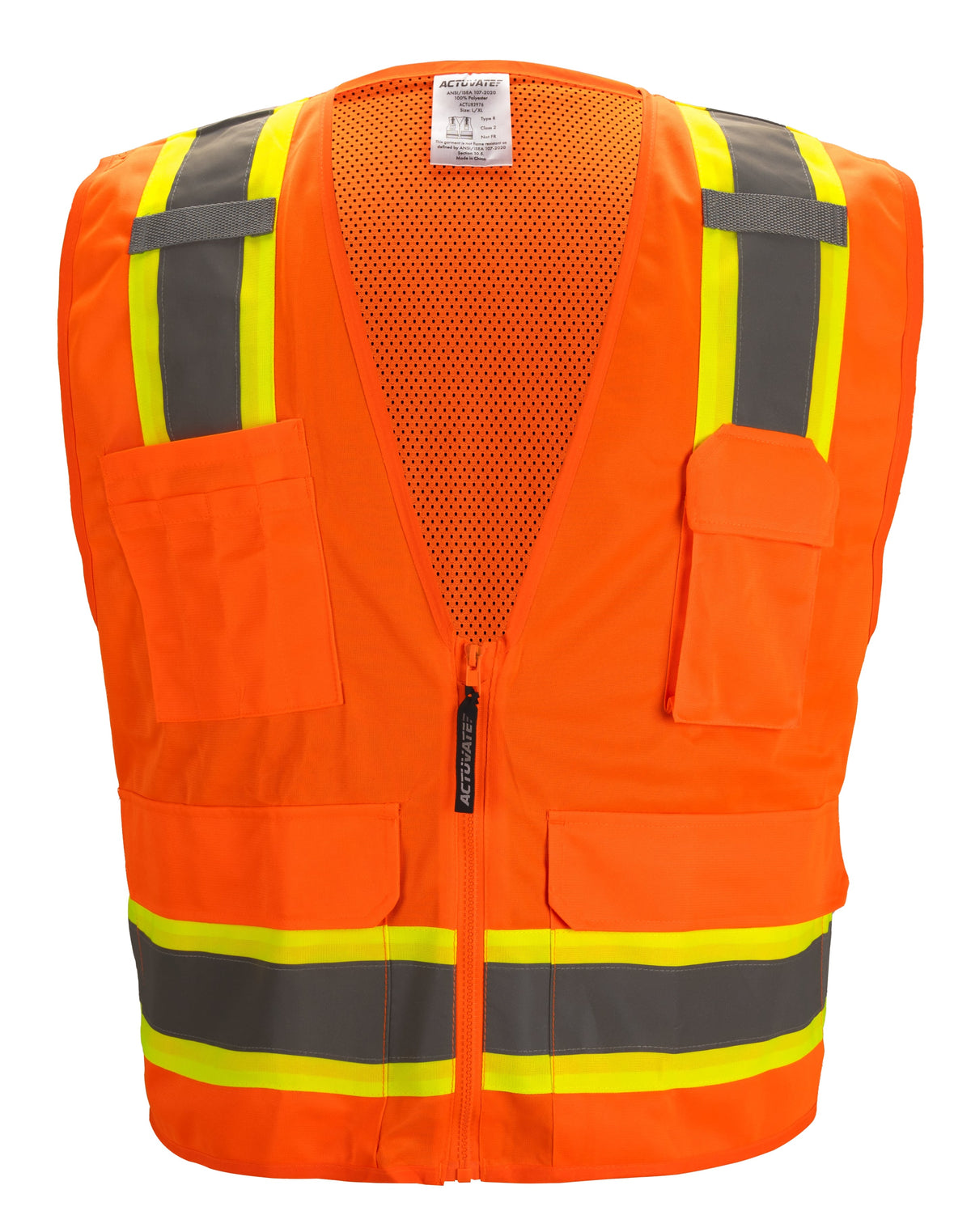 Actuvate ACTU83978 | Type R Class 2 Economy Surveyor's Vest Orange, 4X-Large/5X-Large