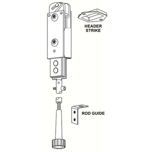 Adams Rite Manufacturing 4085-04-IB | Header Bolt for Pairs of Doors in Zinc Plated