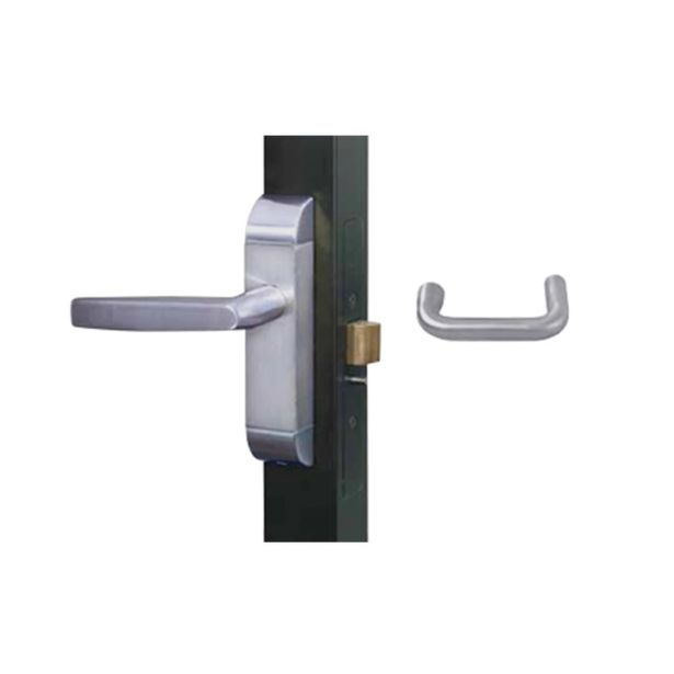 Adams Rite Manufacturing 4600-02-511-32D | Round Deadlatch Handles for 2190 and 2290 Series Locksets in Satin Stainless