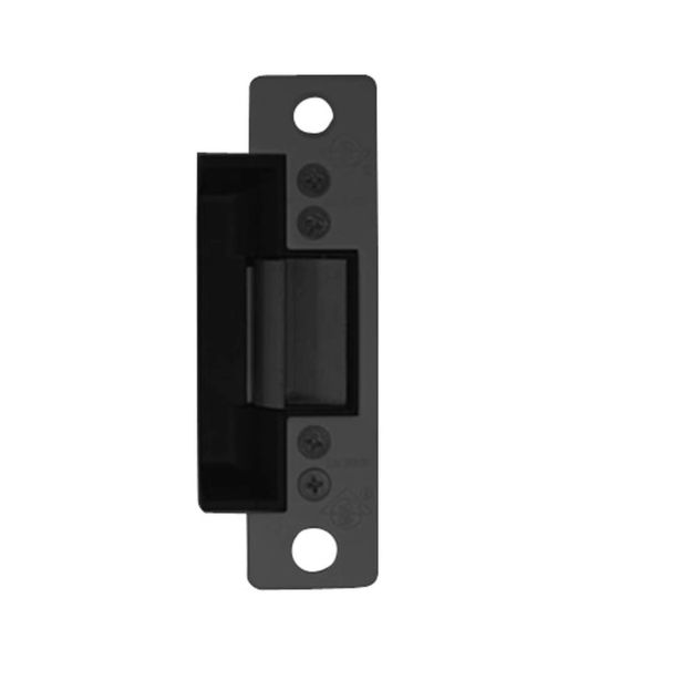 Adams Rite Manufacturing 7101-510-335-00 | Door Electric Strike, Standard/Fail Secure, 24 Volt DC, Black Anodized with 4-7/8 Inch Radius Faceplate