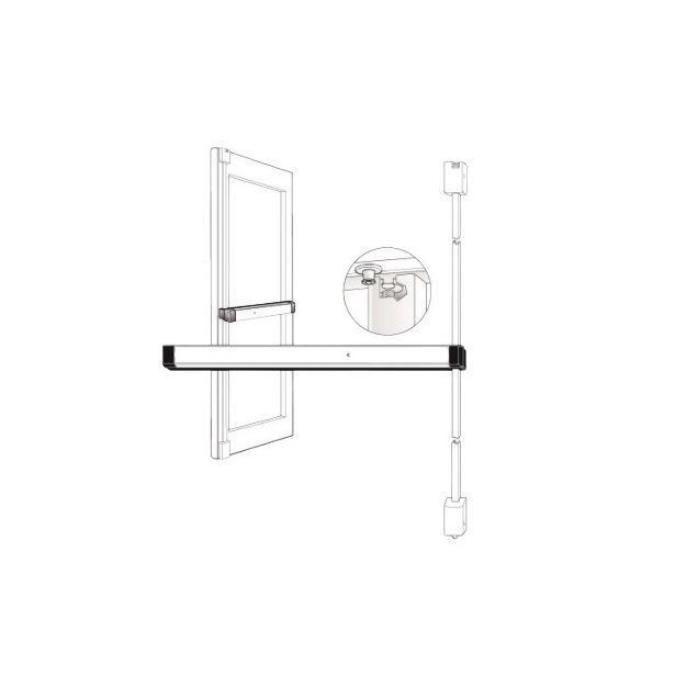 Adams Rite Manufacturing 8233-36 | Narrow Stile Surface Vertical Rod Exit Device in Black