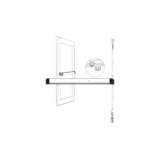 Adams Rite Manufacturing 8633MLR36 | Door Concealed Vertical Rod Exit Device, Narrow Stile, Silent Electrification Latch Retraction