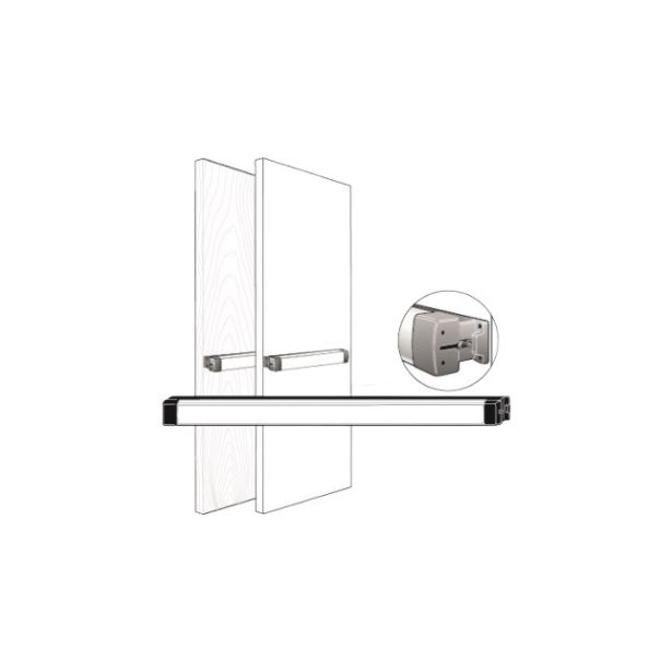 Adams Rite Manufacturing 8700MLR36-US32D | Life-Safety Rim Exit Device without Monitoring Switch in Satin Stainless, 36 Inch