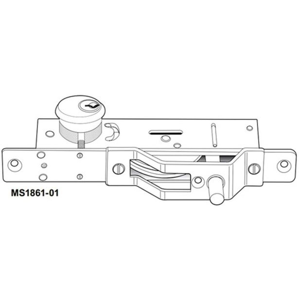 Adams Rite Manufacturing MS1861-01-603-IB | Bottom Rail Deadlock with 2-1/4 Inch Backset in Zinc plated steel
