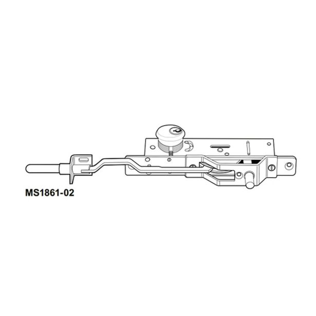 Adams Rite Manufacturing MS1861-02-603-IB | Bottom Rail Deadlock with 2-1/4 Inch Backset in Zinc plated steel