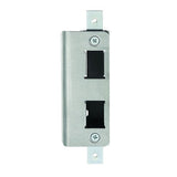Adams Rite Manufacturing 4901-01-630 | Door Deadlatch Strike, Long, Flat, Satin Stainless, With Molded Black Plastic Dust Box, Closure