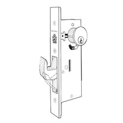 Adams Rite Manufacturing MS1850SN450-628 | Door Deadlock, Flat Faceplate, Hook Bolt, Non-Handed, 1-1/2" Backset, Clear Anodized