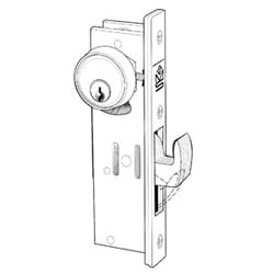 Adams Rite Manufacturing MS1851S-350-628 | Door Deadlock, Radius Faceplate, Hook Bolt, Non-Handed, 1-1/8" Backset, Clear Anodized