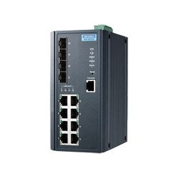 Advantech EKI-9612G-4FI-AE | 8-Port GbE + 4 GbE SFP Lite-L3 Industrial NAT Managed Ethernet Switch, -40 to 75°C