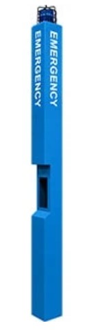 Aiphone TW-TE | Tall 1-Piece Aluminum Tower, Emergency, Blue
