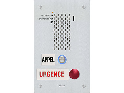 Aiphone IX-SSA-2RA-FR Ip Audio Emergency Station, Sip Compatible, Ada Compliant, 2 Call Buttons, French