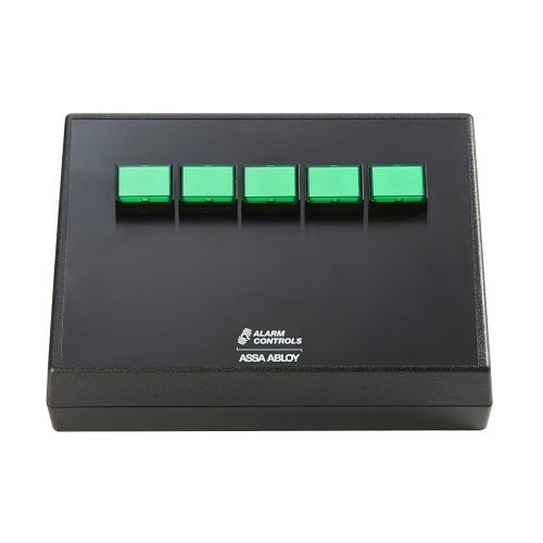 Alarm Controls DTC-M2K4AGV2 | Desktop Door Control, 4-SPDT Green Momentary Switches, Black Console, 24 VDC