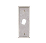 Alarm Controls RP-25 | Narrow Remote Key Switch Plate with Double "D" Hole for Medeco Lock- N/O Tamper Switch- Stainless Steel