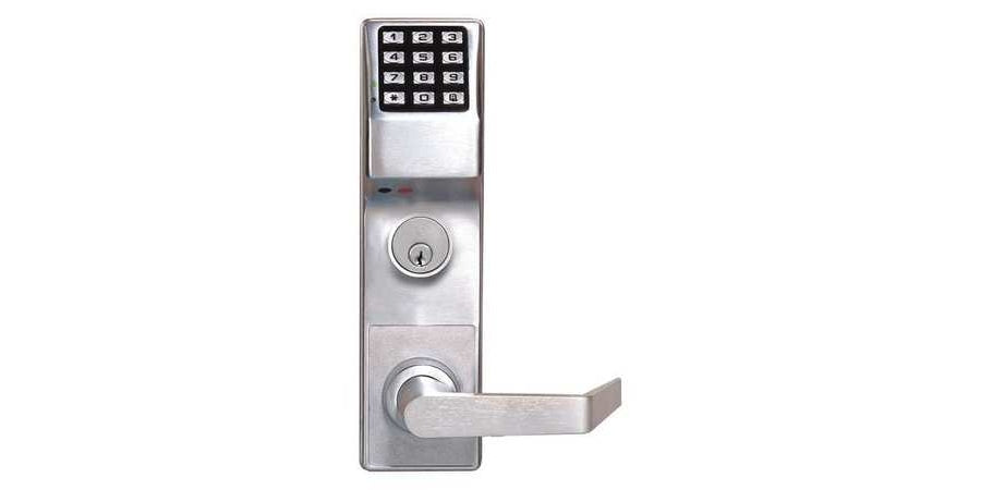 Alarm Lock ETDLS1G/26DV99 | Digital Door Lock Exit Device Trim, Wide Stile and Solid Door Stile, US26D Satin Chrome