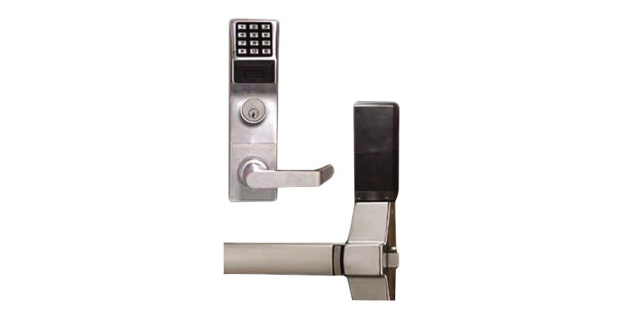 Alarm Lock ETPDNS1G/26DV99 | Digital Door Lock Exit Device Trim, Wide Stile and Solid Door Stile, US26D Satin Chrome