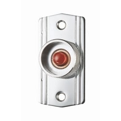 Alarm Controls MP-26 | N/O Momentary Push Button With Guard Ring, Chrome Plated Brass Mini-Plate