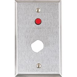 Alarm Controls RP-08 | Single Gang Stainless Steel Wall Plate With 1/4" Red Led And Double "D" Hole For Medeco Lock