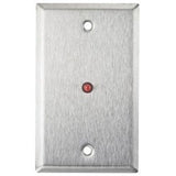Alarm Controls RP-28L | Wallplate, 1-Gang, 12/24 Volt Dc, 19 Milliampere At 24 Volt Dc, Stainless Steel, With 1/2" Red Led, 6" Red/Black Lead